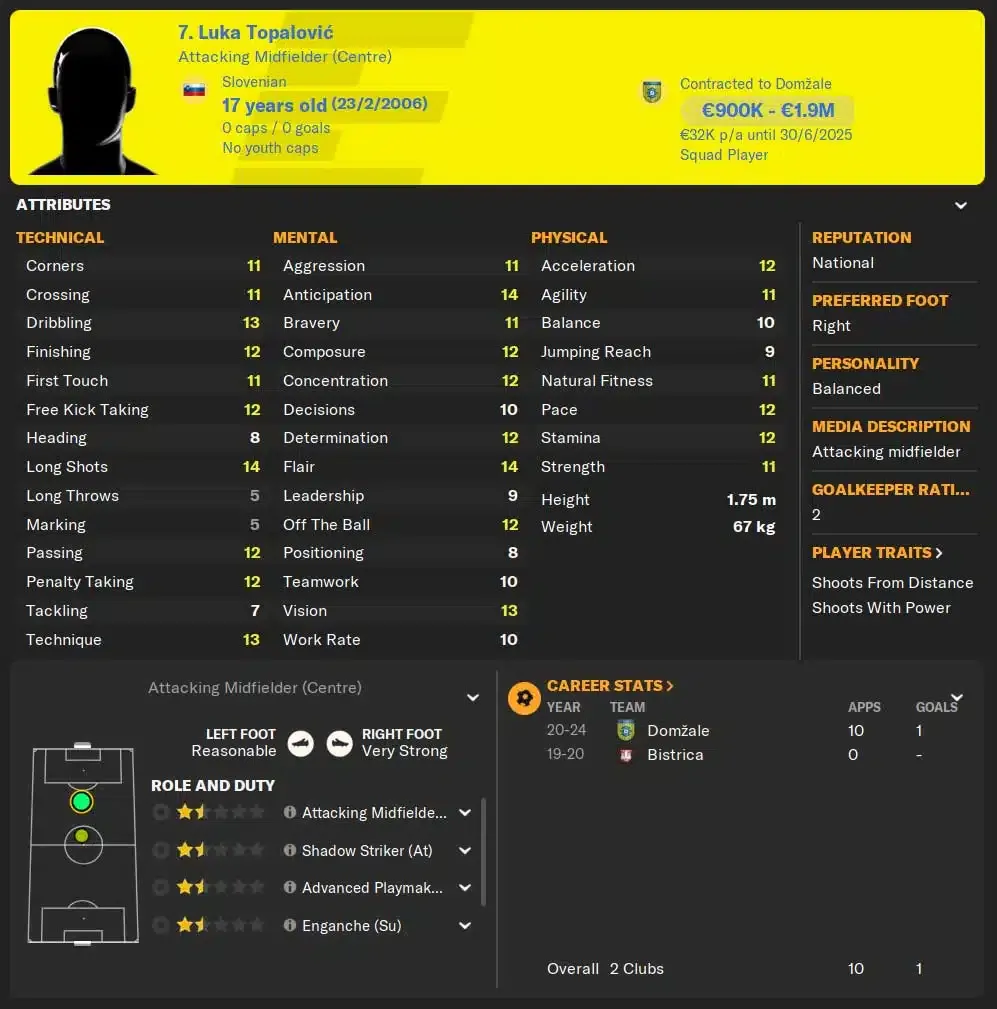 Luka Topalovic, one of the best bargain wonderkids on Football Manager 2024