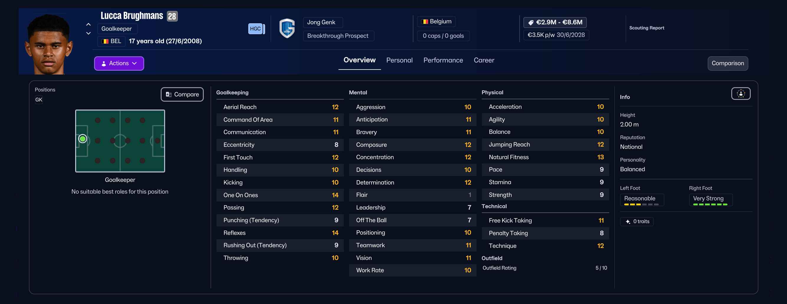 Genk's Lucca Brughmans, one of the best wonderkids in FM26
